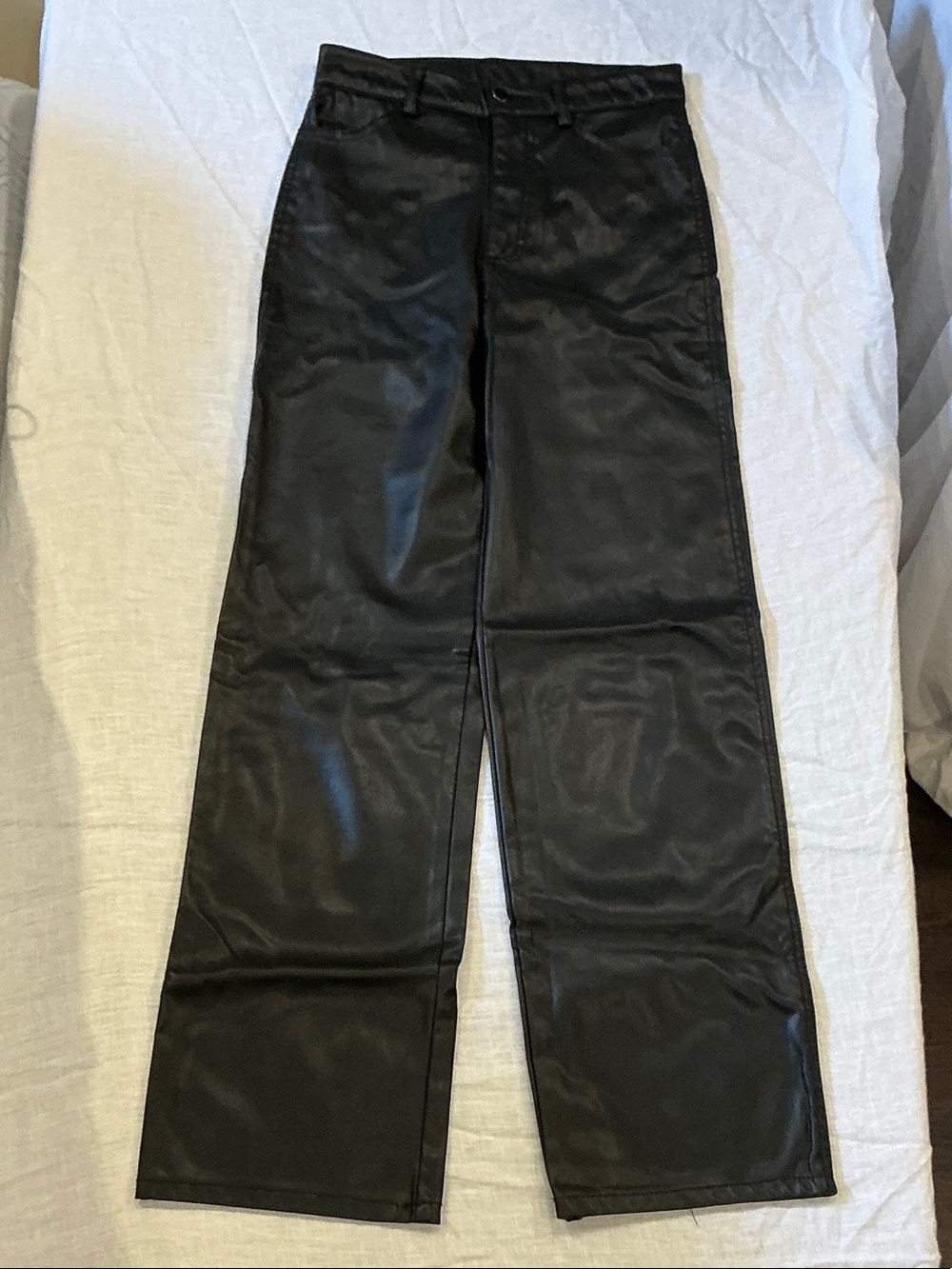 Garage Faux Leather Wide Straight Leg Pants XS